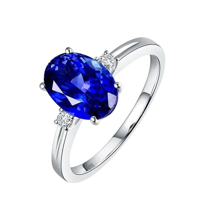 Bague Argent Pierre Bleue Bague Pierre