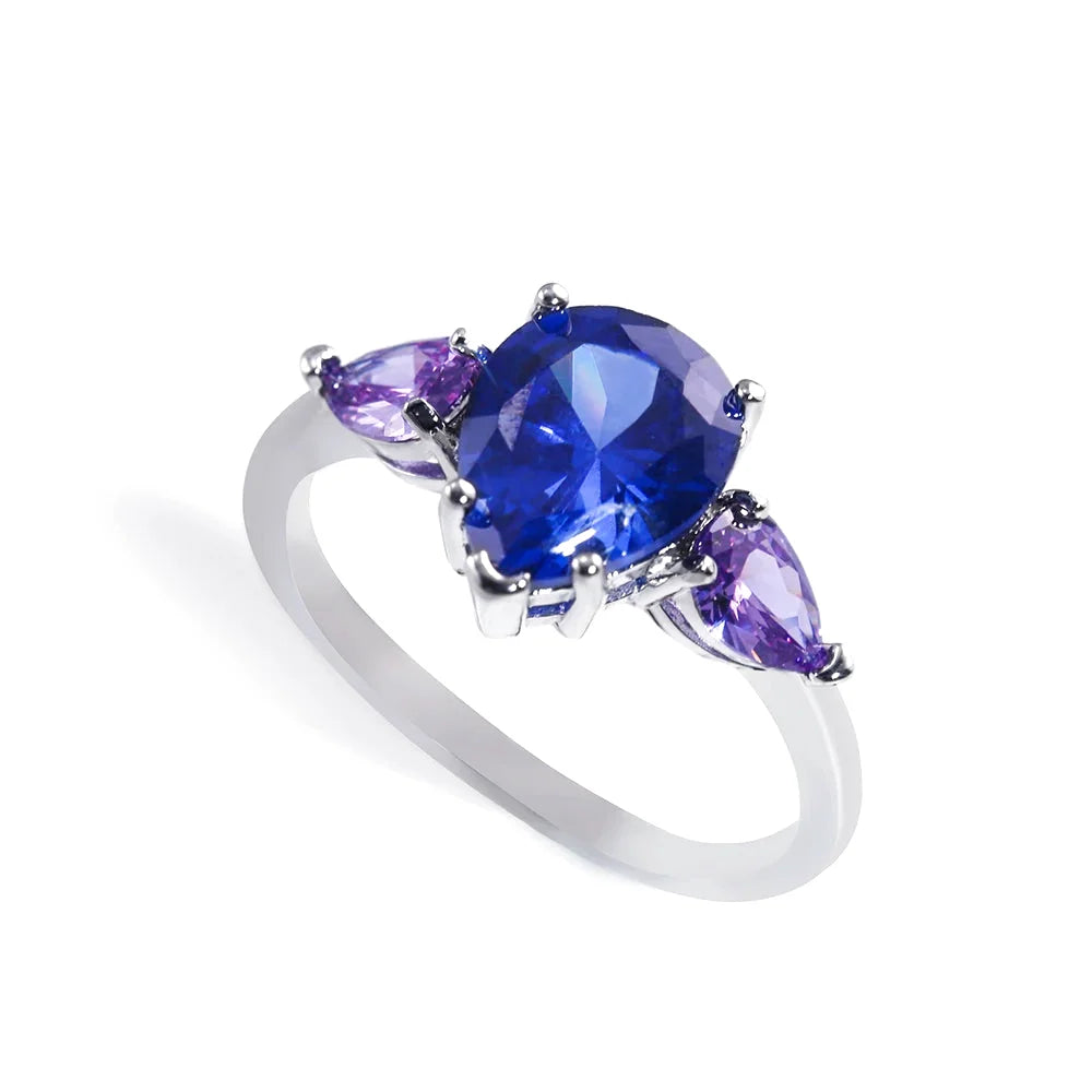 Bague Pierre Bleue Transparente