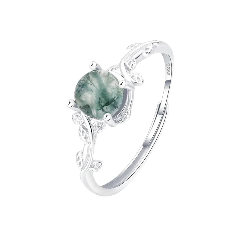 Bague argent pierre verte sale