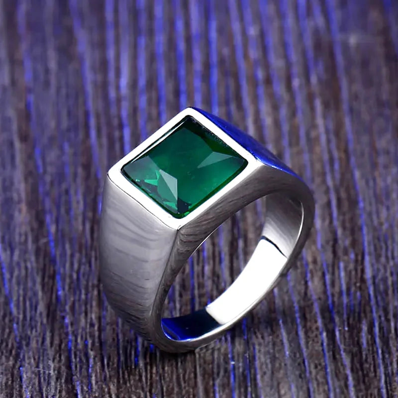 Bague Pierre Verte Homme