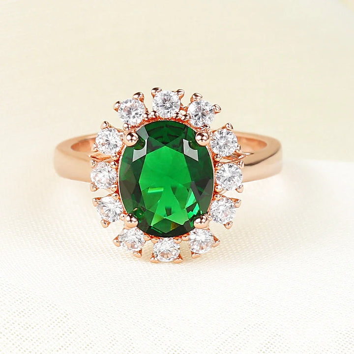 Bague Solitaire Pierre Verte Bague Pierre